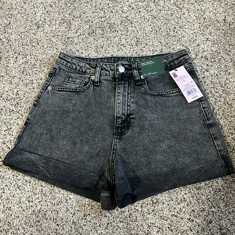 Super High-Rise Rolled Cuff Jean Shorts